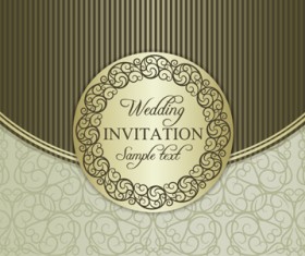 Floral ornate wedding invitation cards vector set 09