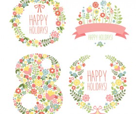 Flower frames with 8 March womens day vector
