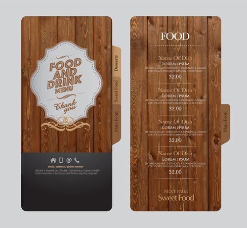 Food and drink menu design creative vector 03