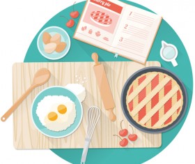 Food with cooking flat vector 01