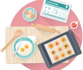 Food with cooking flat vector 02