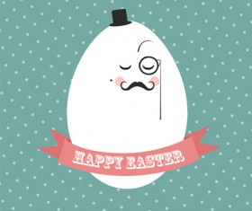 Funny easter egg with vintage background