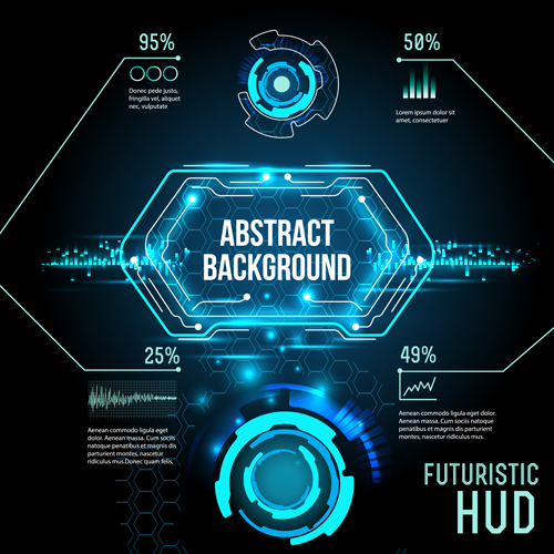 Futuristic tech with abstract background vector 02
