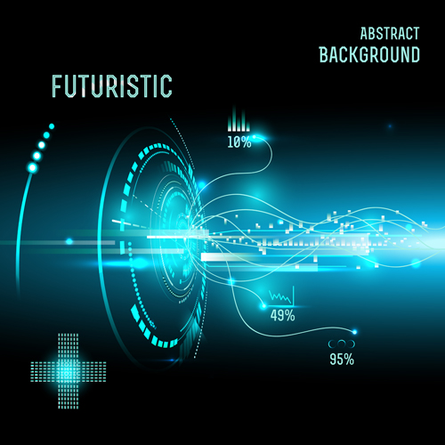 Futuristic tech with abstract background vector 07