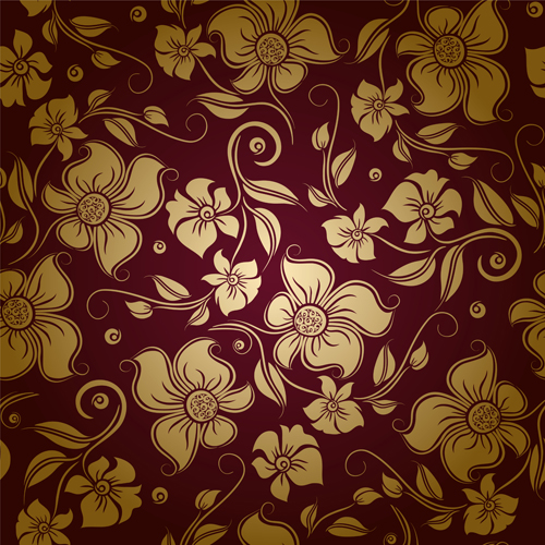 Gentle floral seamless pattern wallpapers vector 02
