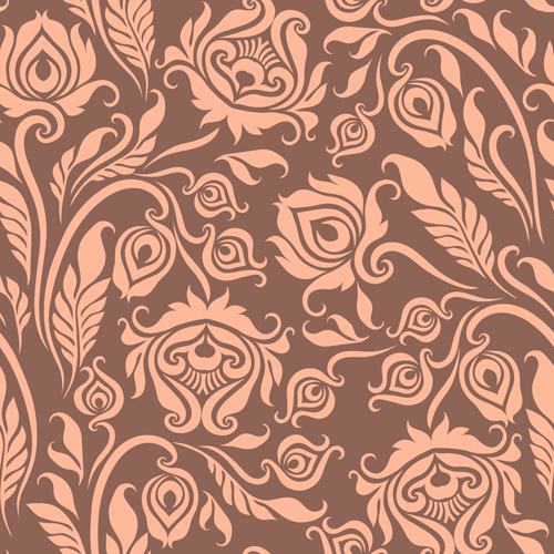 Gentle floral seamless pattern wallpapers vector 03