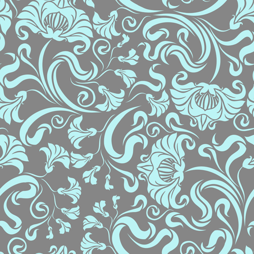 Gentle floral seamless pattern wallpapers vector 04