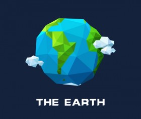 Geometric shapes earth vector design