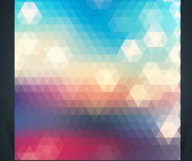 Geometric shapes mosaic background vector set 01