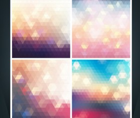 Geometric shapes mosaic background vector set 19