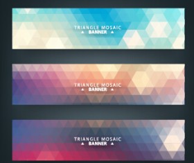 Geometric shapes mosaic vector banners 01