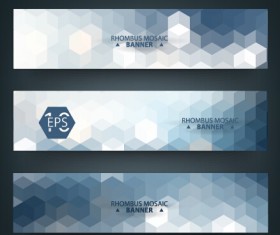 Geometric shapes mosaic vector banners 02