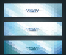 Geometric shapes mosaic vector banners 03