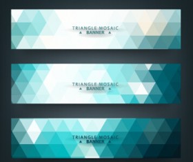 Geometric shapes mosaic vector banners 04