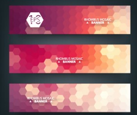 Geometric shapes mosaic vector banners 05