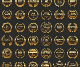 Gold premium quality labels vectors