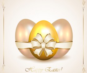 Golden egg with easter card vector
