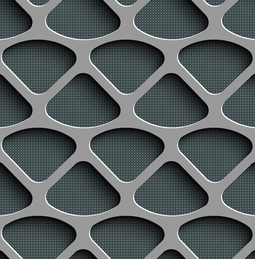 Gray plate perforated vector seamless pattern 08