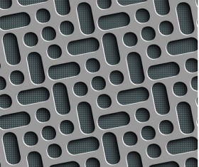 Gray plate perforated vector seamless pattern 10
