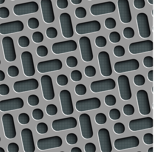Gray plate perforated vector seamless pattern 10
