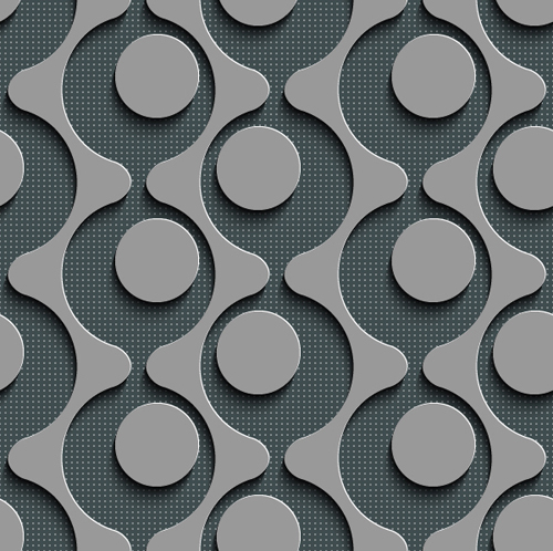 Gray plate perforated vector seamless pattern 16