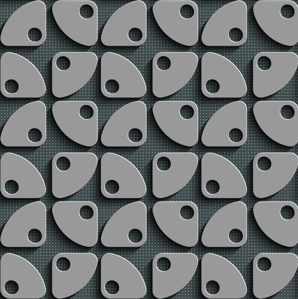 Gray plate perforated vector seamless pattern 18
