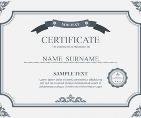 Gray styles certificates template vector material 01