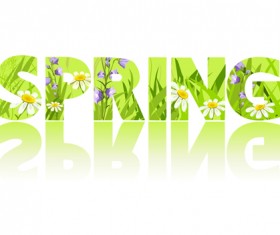 Green spring text design vector