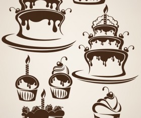 Hand drawn chocolate logos vector material 01