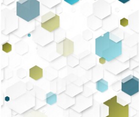 Hexagon paper art background vector 01