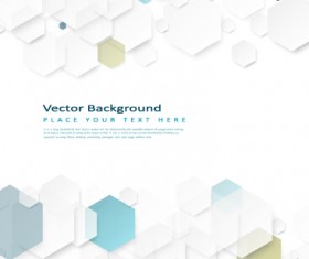 Hexagon paper art background vector 03