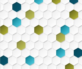 Hexagon paper art background vector 04