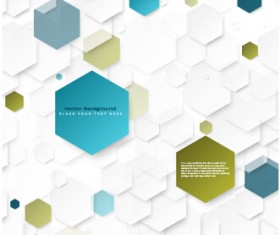 Hexagon paper art background vector 05