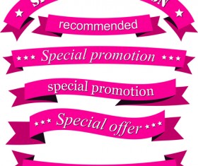 Holiday ribbons banner vector material 01