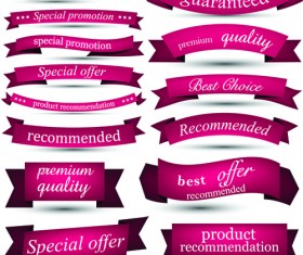 Holiday ribbons banner vector material 02