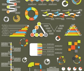 Infographic with diagrams elements design illustration vector 04