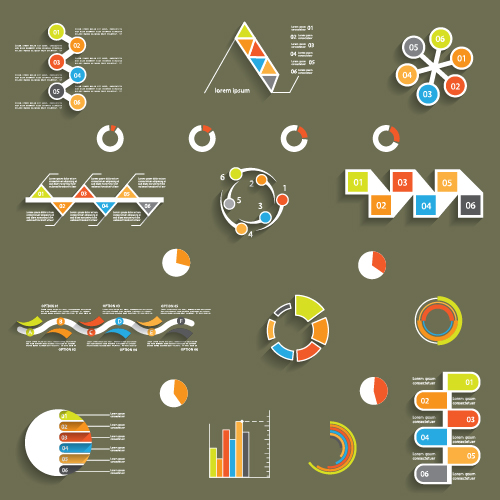 Infographic with diagrams elements design illustration vector 09