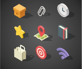 Isometric icons flat vector design 04