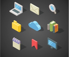 Isometric icons flat vector design 06