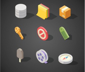 Isometric icons flat vector design 08