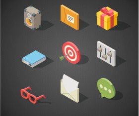 Isometric icons flat vector design 09