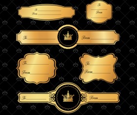 Luxury crown banners vector 01