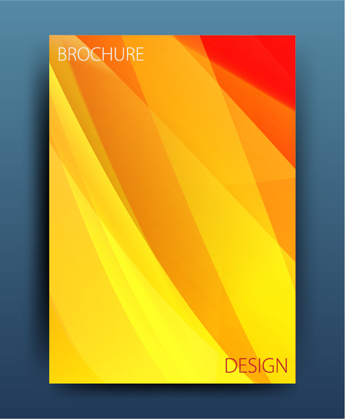 Magazine or brochure colored abstract cover vector 01
