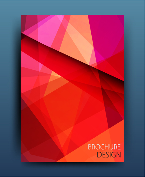 Magazine or brochure colored abstract cover vector 04