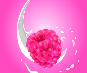 Milk with fruit vector background 03