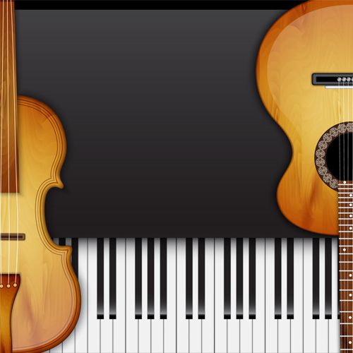 Modern musical Instruments backgrounds vector 04