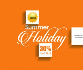 Orange styles summer holiday vector poster 05