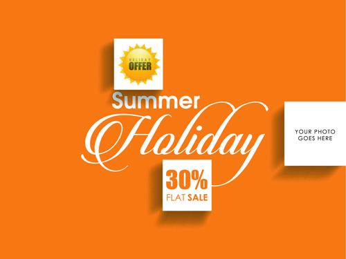 Orange styles summer holiday vector poster 05