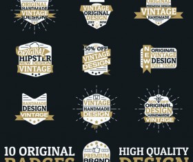 Original design badges with labels vector 01