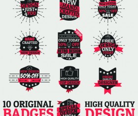 Original design badges with labels vector 02